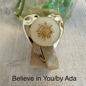 Gold Sunflower Bracelet by